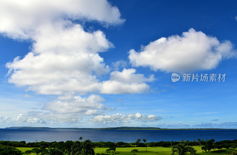 Tinian island from Saipan, Northern Mariana Islands